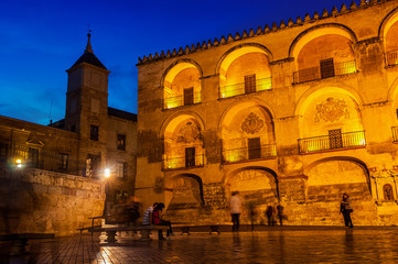 Fototapeta na wymiar Mezquita in Cordoba, Andalusia at night