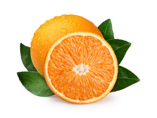 Whole and half orange