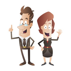 Businessman and Businesswoman