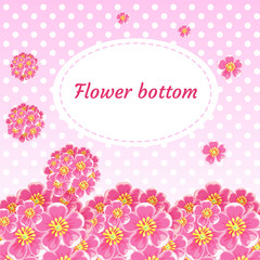 Floral background with flower buds and bouquets of cherry tree