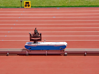 a high speed tracking video camera by the running track