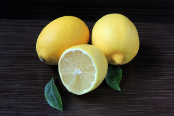 Ripe yellow lemons