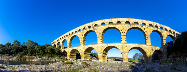 Pont du Gard is an old Roman aqueduct near Nimes