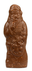 Chocolate Santa Claus on a white background