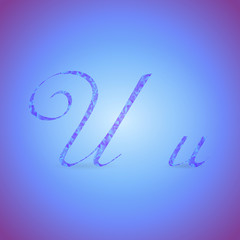 Letters U with Polygonal Pattern