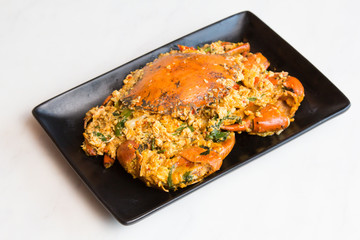 Crab-fried with curry powder call in Thai is Poo Paad Poang Gari