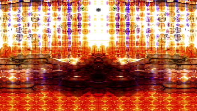 Video Background 2241: Kaleidoscopic abstract forms shift and flicker (Video Loop).