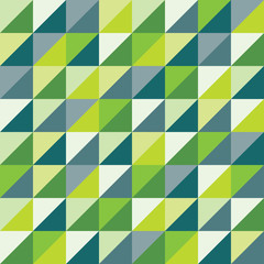 Vector modern seamless colorful geometry triangles pattern, color green abstract geometric background, pillow multicolored print, retro texture, hipster fashion design