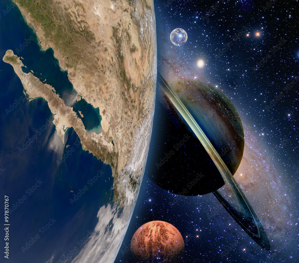 Canvas Prints astrology astronomy earth space solar system creation saturn planet mars moon. elements of this imag