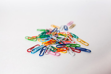 Colorful paperclips isolated