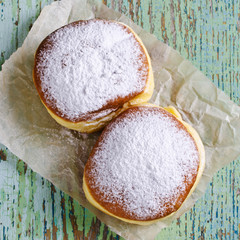 Donut in powdered sugar