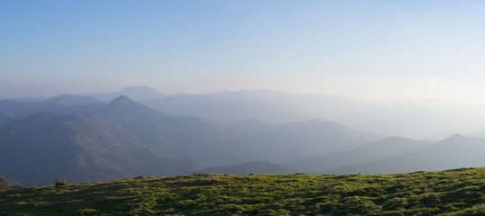 Field and mountains in nature, Basque Country
