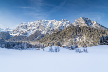 Fototapeta na wymiar Reiteralpe mountain range in winter, Bavaria, Germany