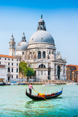 Fototapeta na wymiar Canal Grande with Basilica di Santa Maria della Salute, Venice, Italy