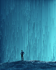 man looking at a digital flow © Photobank