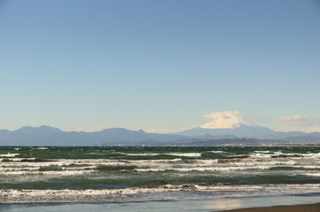 日本の海（湘南海岸と富士山）