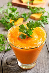 Pumpkin juice in glass