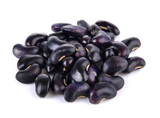 purple beans on white background