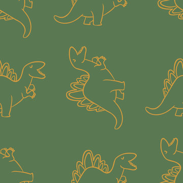 Adorable dinosaurs. Seamless pattern for wallpapers, pattern fills, web page backgrounds,surface textures, scrapbook pages