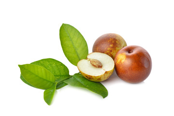 chinese jujubes fruits on white background