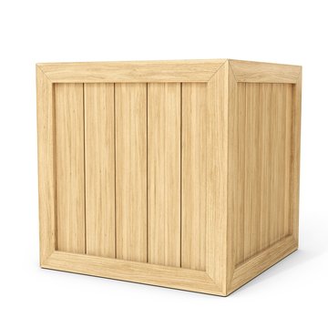 3d new wooden crate