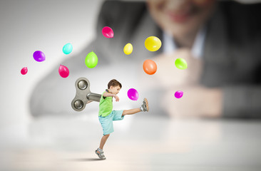 Fototapeta premium Hyperactive happy child