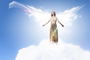 Angel girl flying high