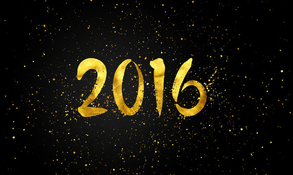  Happy New Year 2016 Gold