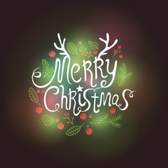 Christmas badge, logo, labels, typography