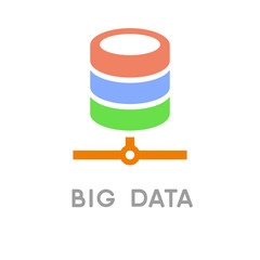 Big Data and Net Technology Icon. Vector