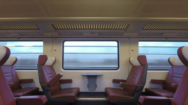 Video taken inside a fast train traveling in the Netherlands