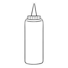 Vector Single Line Art Fast Food Plastic Bottle