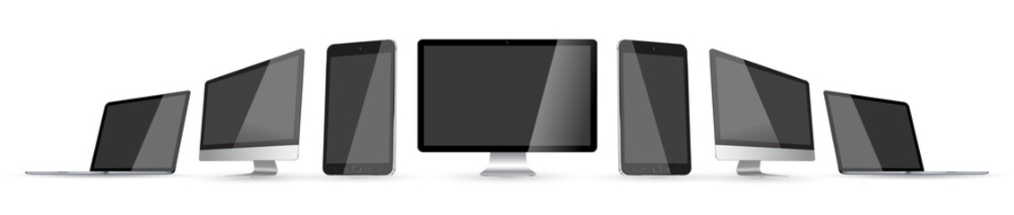 Modern digital tech device collection