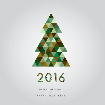 2016 christmas and happy new year card vector background