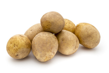 Potato isolated on white background close up.
