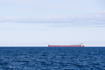 Great Lakes Freighter with Low Horizon