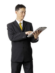 Young businessman use of notebook computer