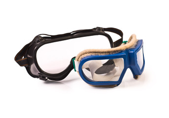 Two pairs of Protectivie Goggles isolated on white