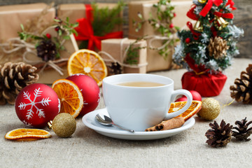 Tea party on Christmas Eve.