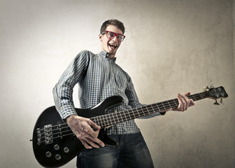 Happy guitarist