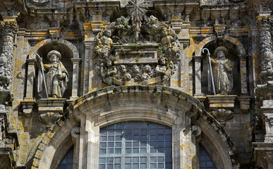 Obraz premium Facade of Cathedral of Santiago de Compostela, one of the most important Christian pilgrimage places