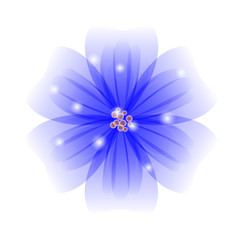 Fototapeta premium Vector background with blue flowers. EPS 10