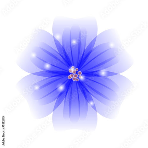 "Vector background with blue flowers. EPS 10" Stock image and royalty