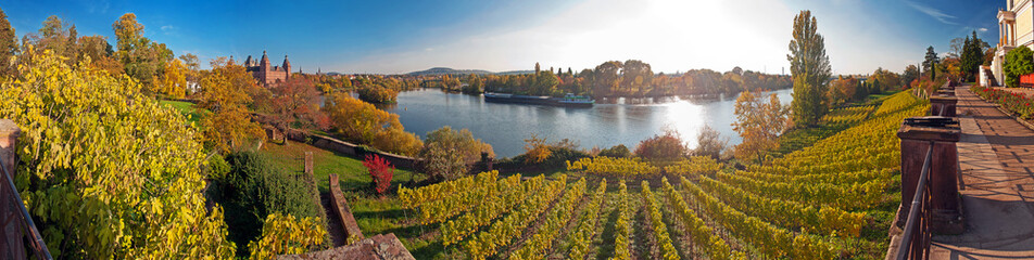 Aschaffenburg mit Schloss Johannisburg und Main