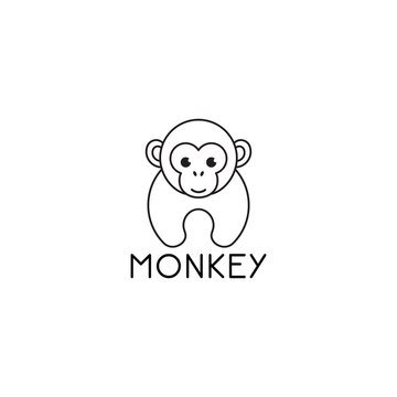 Vector illustration of monkey.