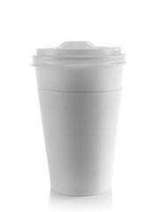 Paper cup of coffee isolated on white