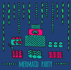mermaid party elements, underwater kids party ideas,