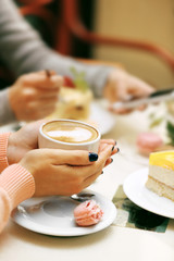 Women meeting in cafe