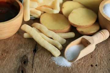 French fries with fresh potatoes