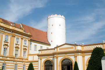 A detail of the ancient and imposing monastery of Melk on the Da